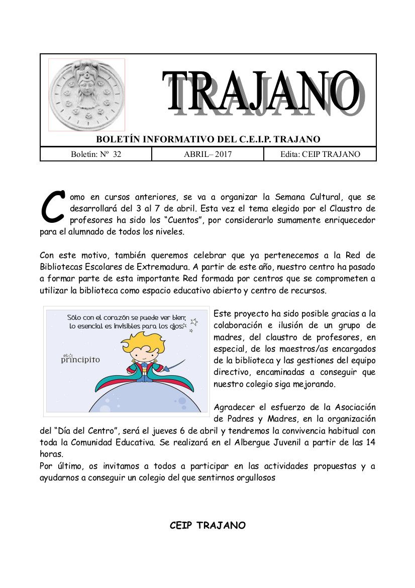 REVISTA COLEGIO TRAJANO SEMANA CULTURAL 2017